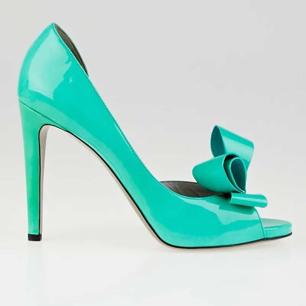 VALENTINO Garavani Couture Bow d'Orsay Pump in Aqua